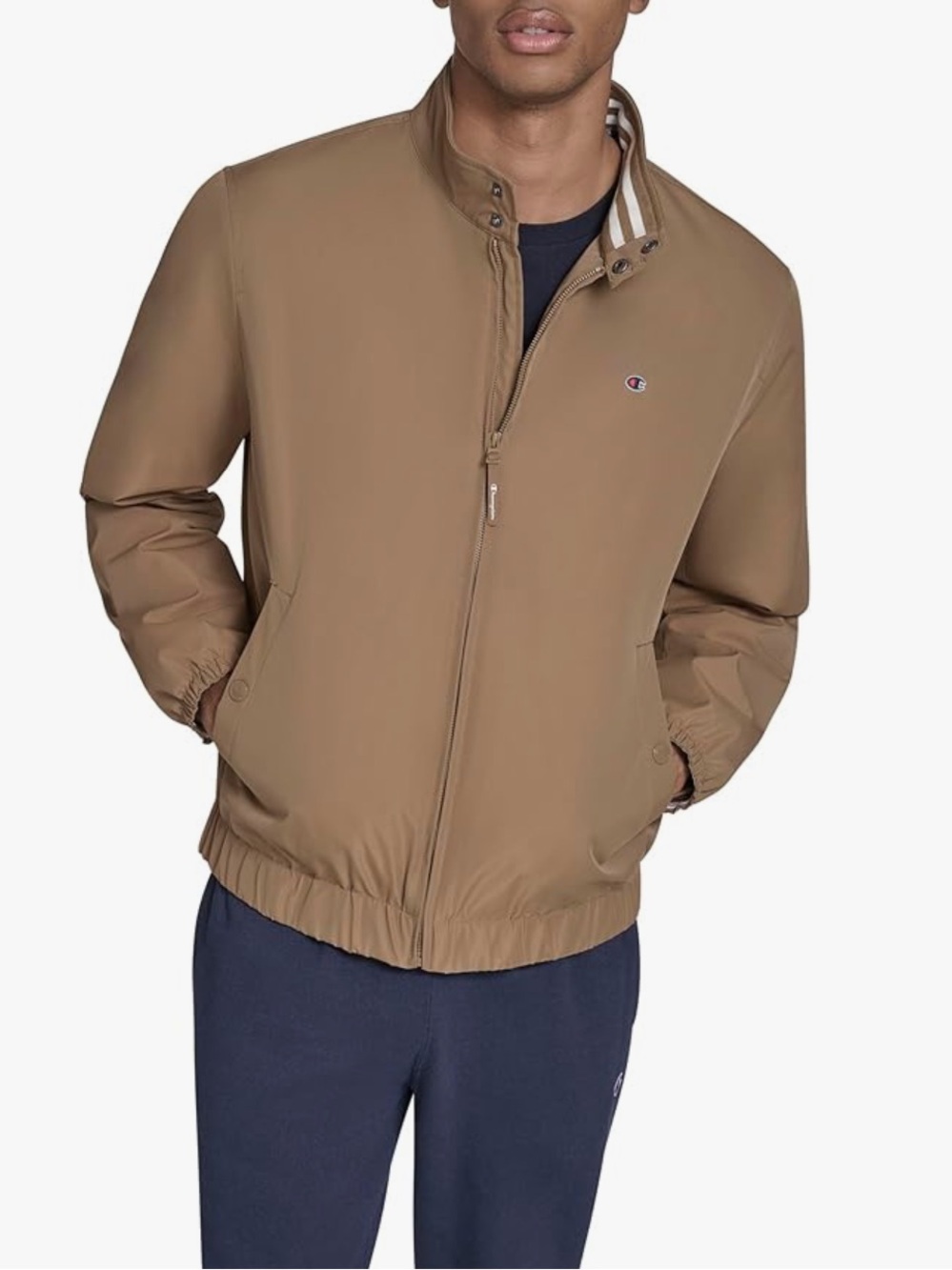 Champion Men's Flex Tech Tan Golf Athleisure Travel Bomber Jacket Size XL NWT
